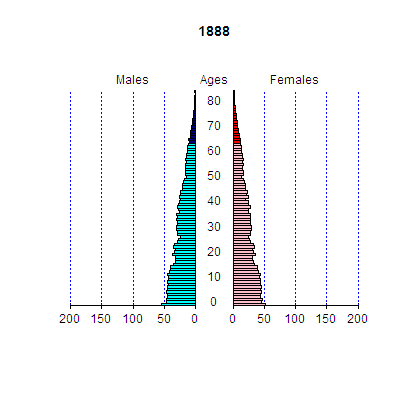 Changes of Japan's population pyramids