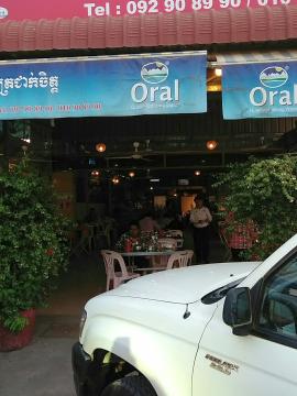 Restaurant for breakfast at the edge of Phnom Penh